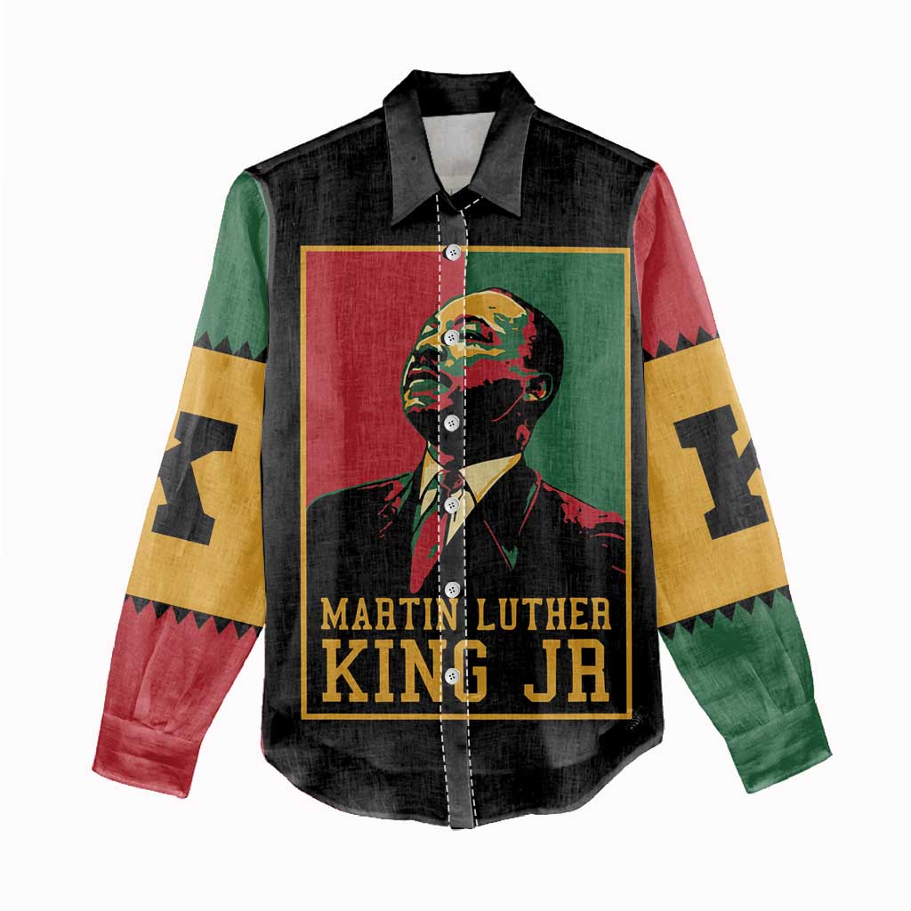 Martin Luther King Jr Women Casual Shirt MLK Retro Style DT03