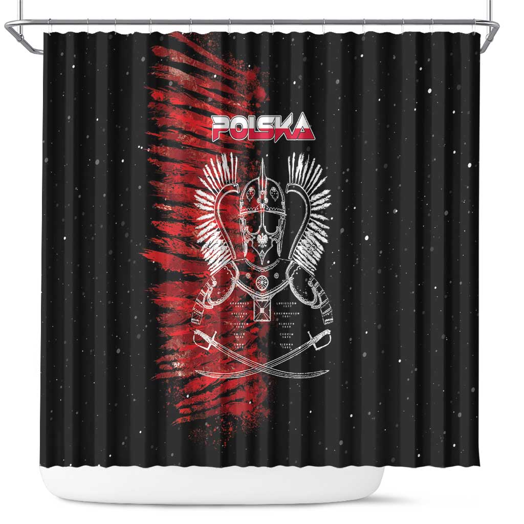 Polish Hussars Polska Shower Curtain Poland Coat of Arms DT03