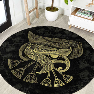 Afro Egypt Round Carpet Horus Eyes Egyptian God DT03