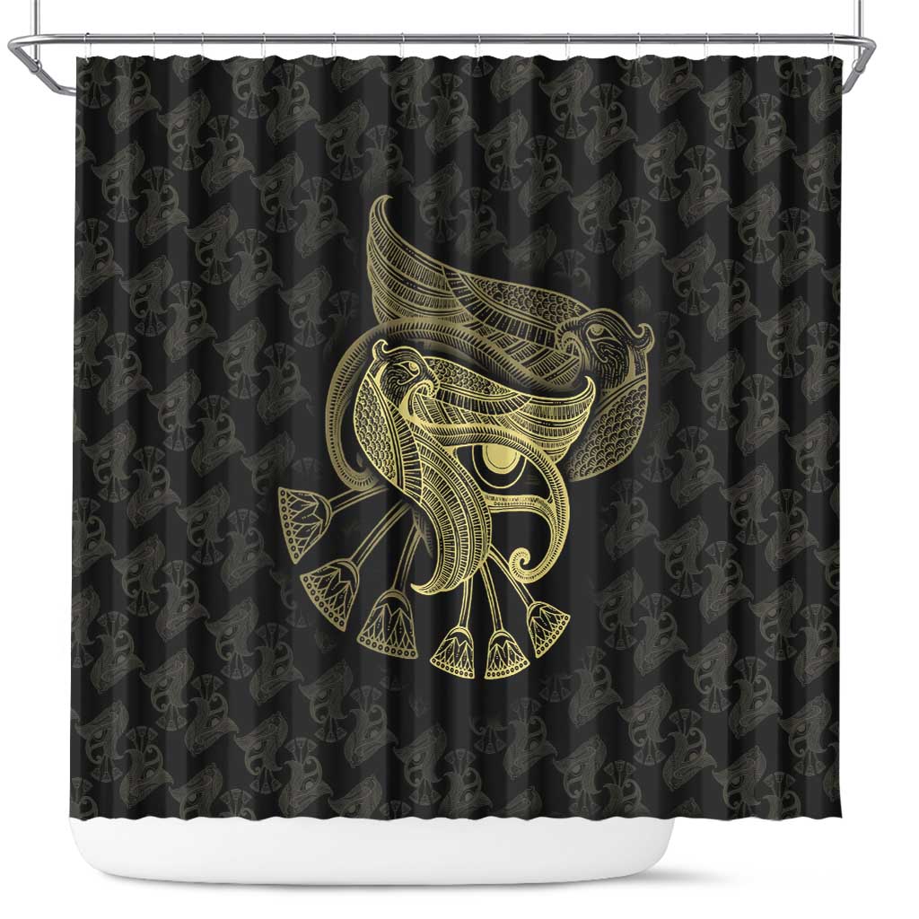 African Shower Curtain Horus Eyes Egyptian God DT03