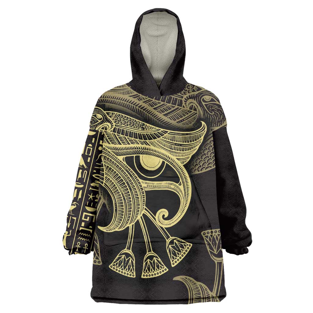 Afro Egypt Wearable Blanket Hoodie Horus Eyes Egyptian God DT03