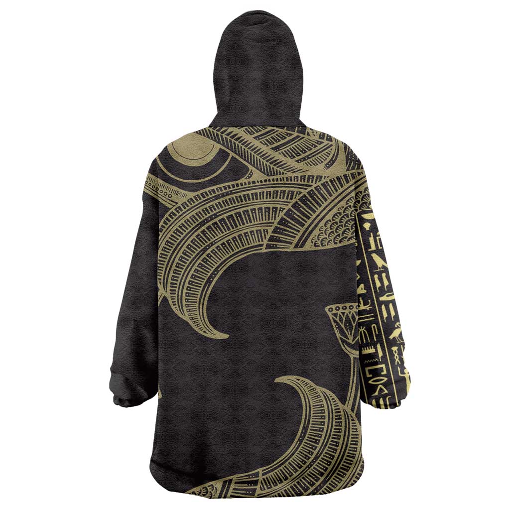 Afro Egypt Wearable Blanket Hoodie Horus Eyes Egyptian God DT03