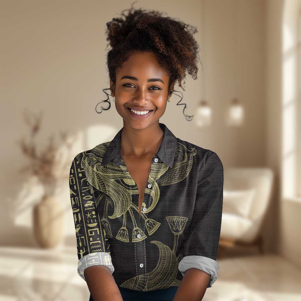 Afro Egypt Women Casual Shirt Horus Eyes Egyptian God DT03