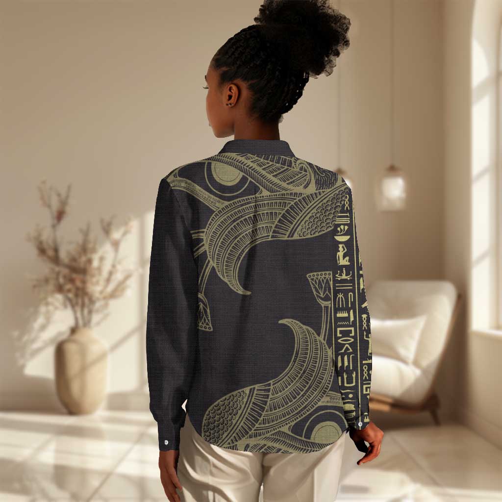 Afro Egypt Women Casual Shirt Horus Eyes Egyptian God DT03