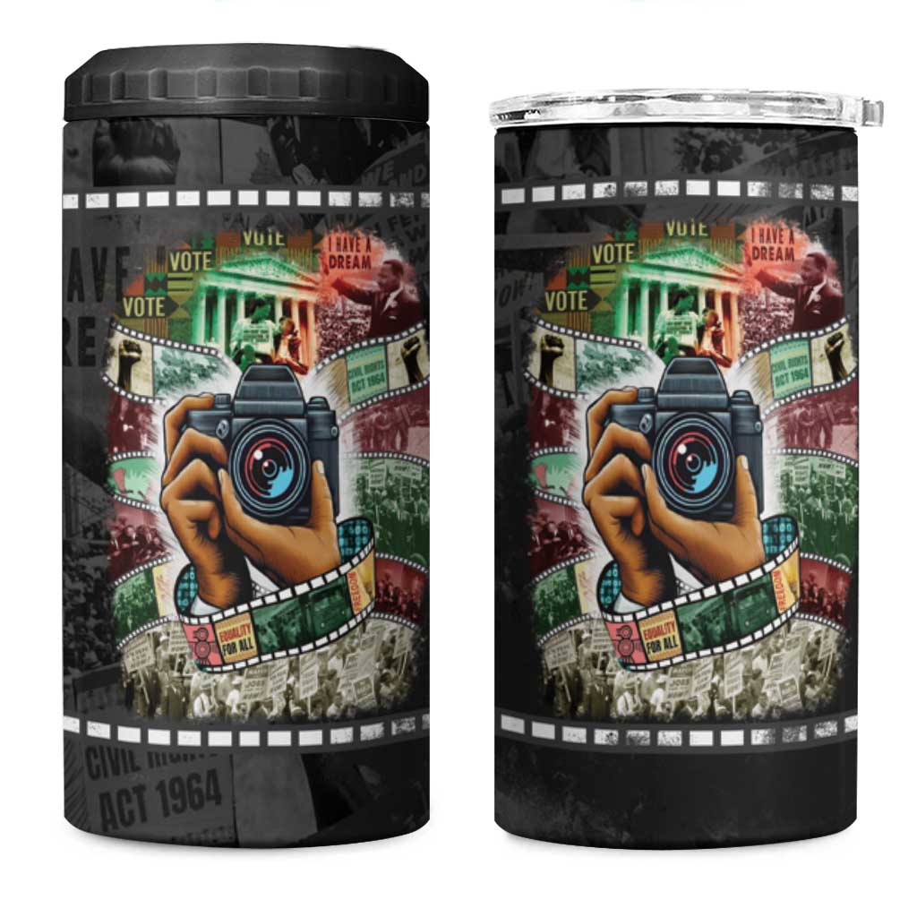 African American Civil Rights Leaders 4 in 1 Can Cooler Tumbler Heritage in Frames Photography DT03