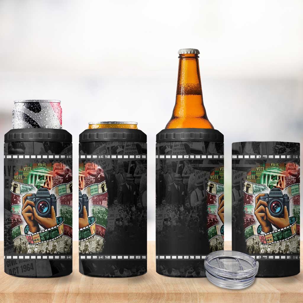 African American Civil Rights Leaders 4 in 1 Can Cooler Tumbler Heritage in Frames Photography DT03
