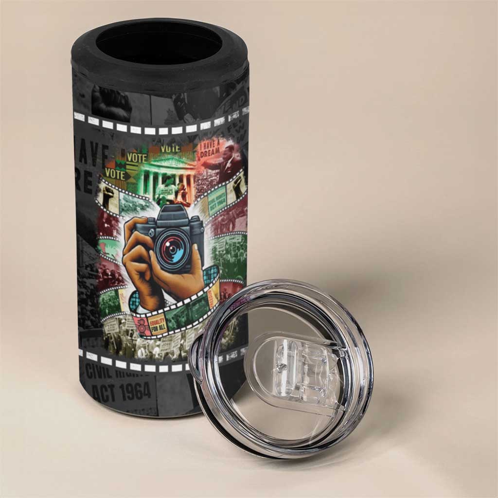 African American Civil Rights Leaders 4 in 1 Can Cooler Tumbler Heritage in Frames Photography DT03