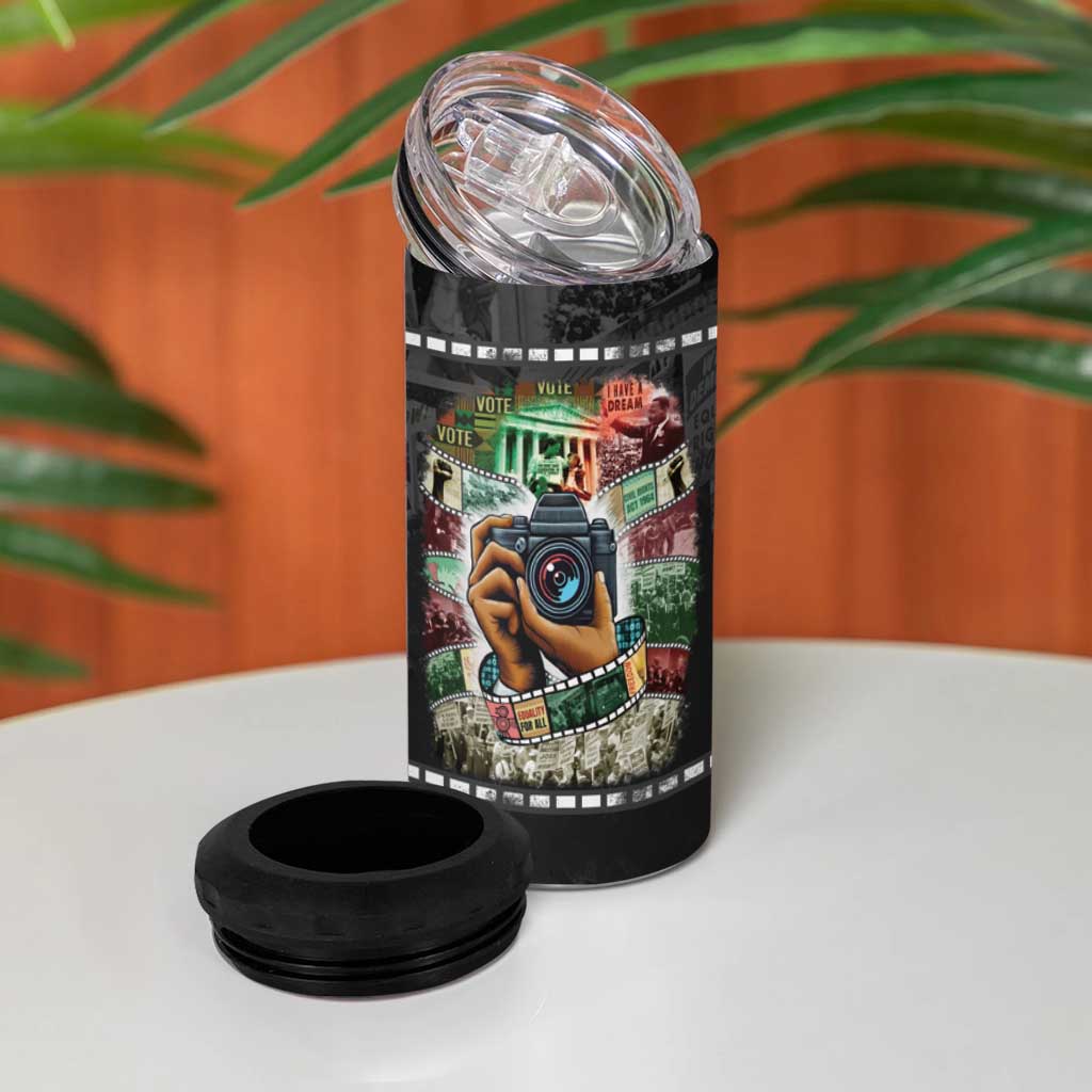 African American Civil Rights Leaders 4 in 1 Can Cooler Tumbler Heritage in Frames Photography DT03