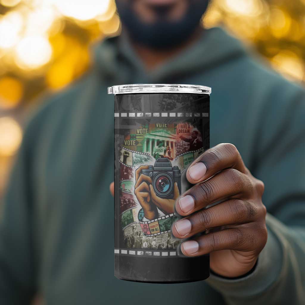 African American Civil Rights Leaders 4 in 1 Can Cooler Tumbler Heritage in Frames Photography DT03