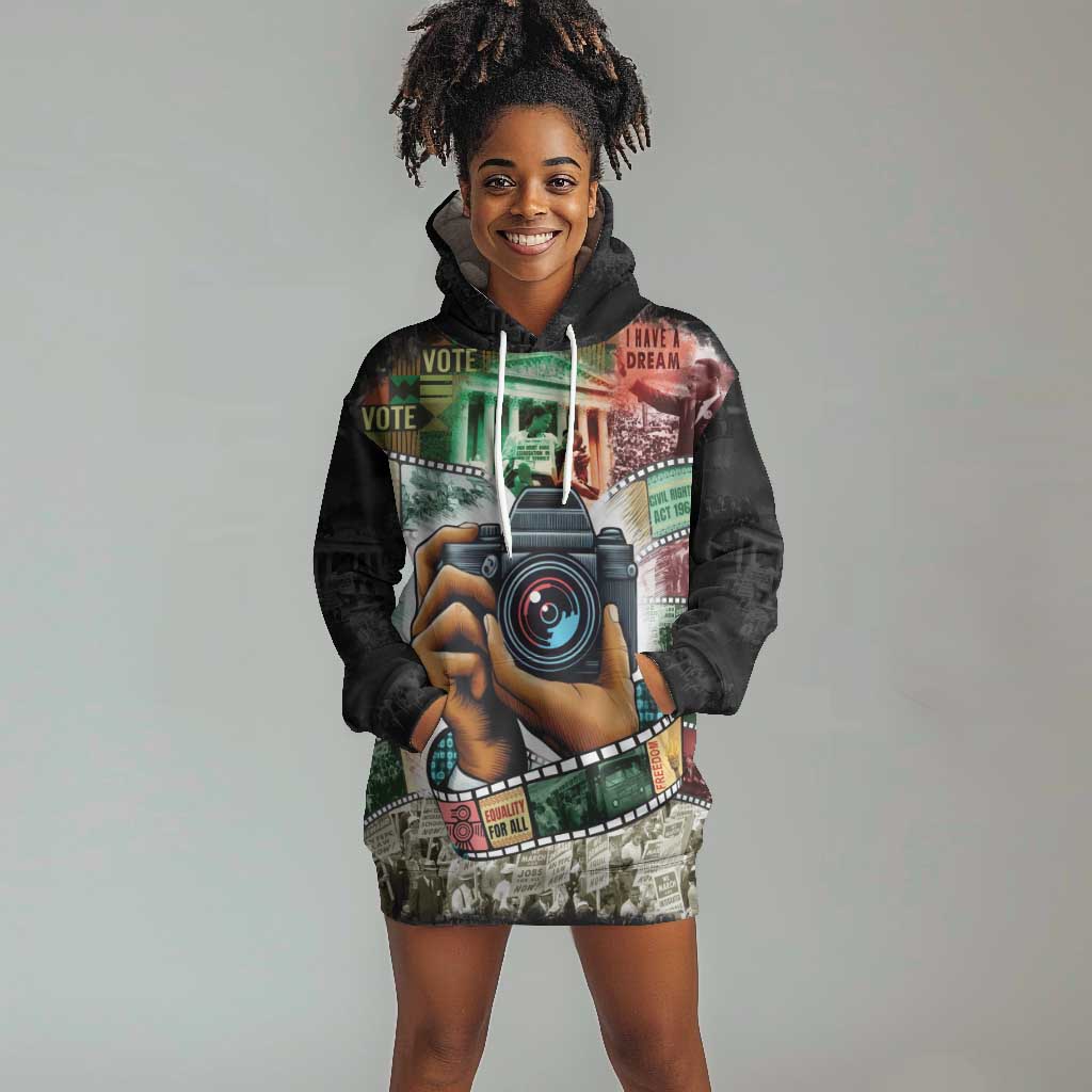 African American Civil Rights Leaders Hoodie Dress Heritage in Frames Photography DT03
