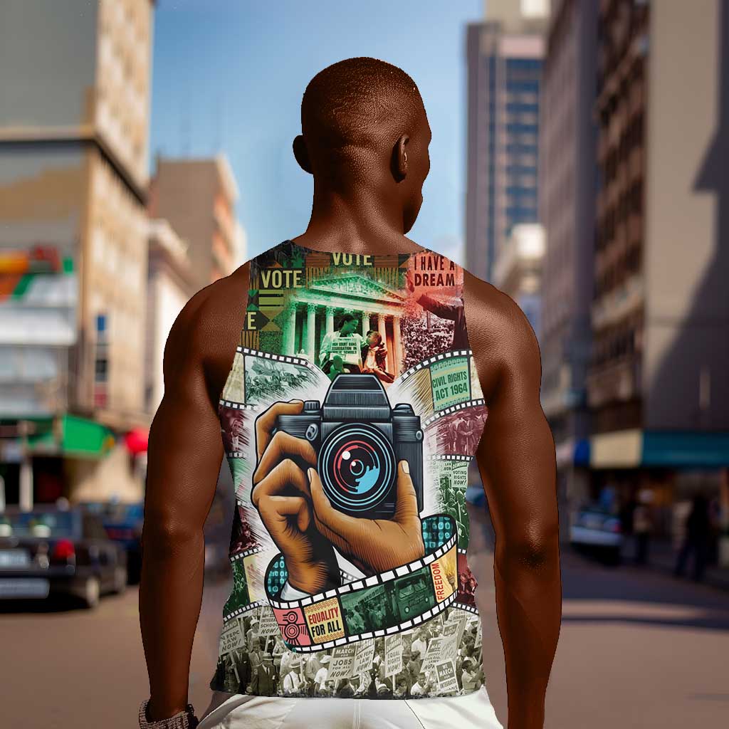 African American Civil Rights Leaders Men Tank Top Heritage in Frames Photography DT03