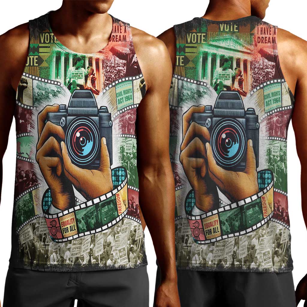 African American Civil Rights Leaders Men Tank Top Heritage in Frames Photography DT03