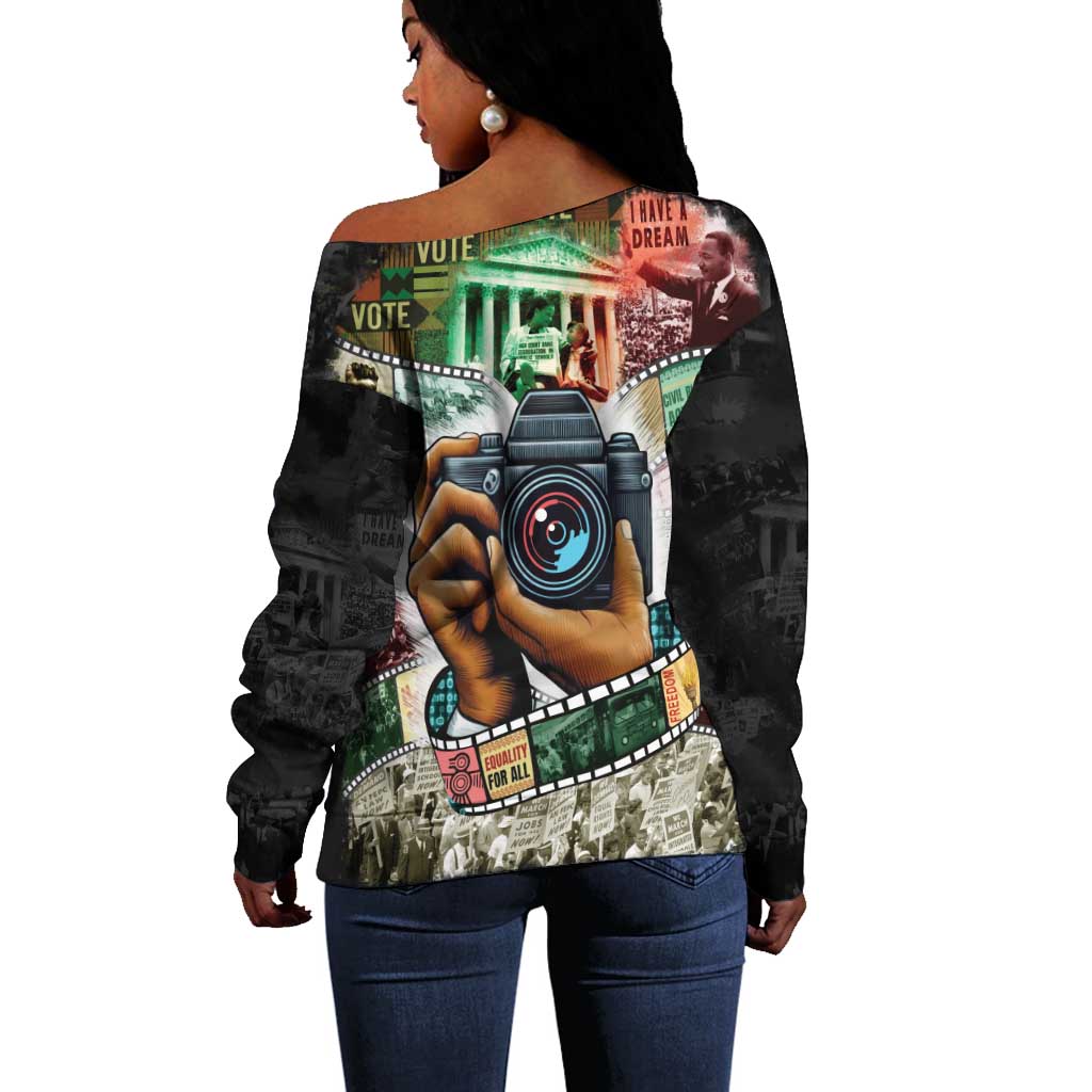 African American Civil Rights Leaders Off Shoulder Sweater Heritage in Frames Photography DT03