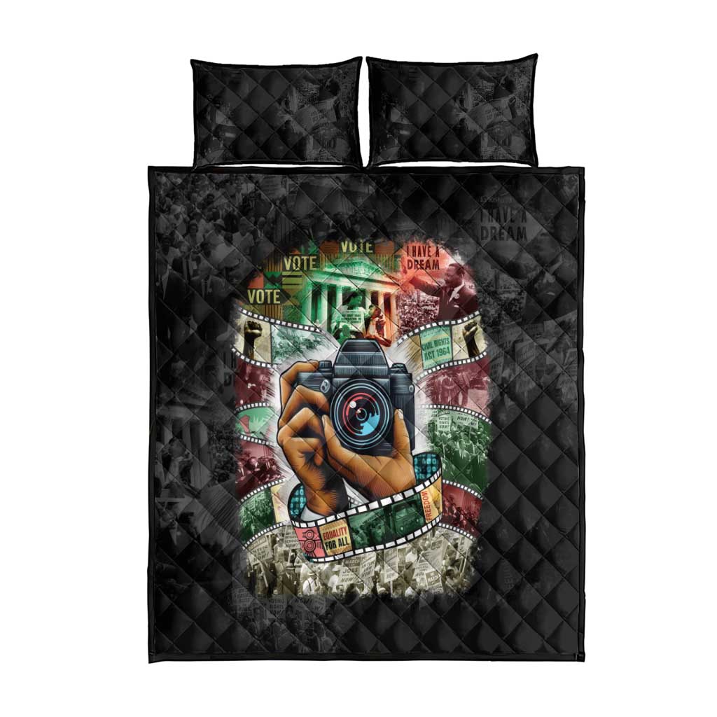 African American Civil Rights Leaders Quilt Bed Set Heritage in Frames Photography DT03