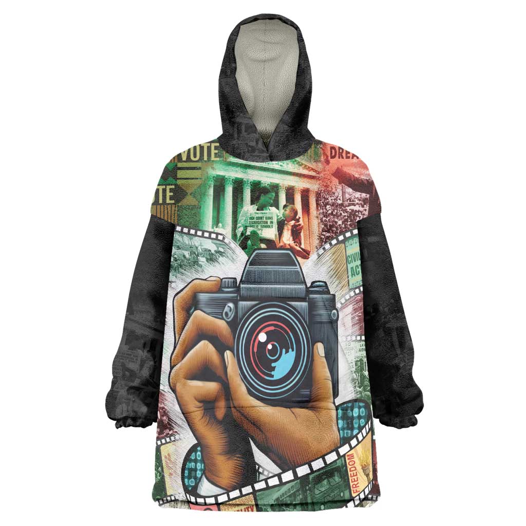 African American Civil Rights Leaders Wearable Blanket Hoodie Heritage in Frames Photography DT03