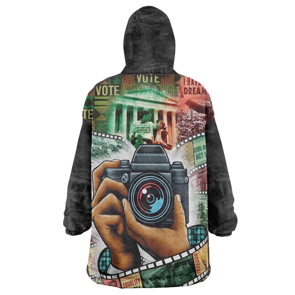 African American Civil Rights Leaders Wearable Blanket Hoodie Heritage in Frames Photography DT03