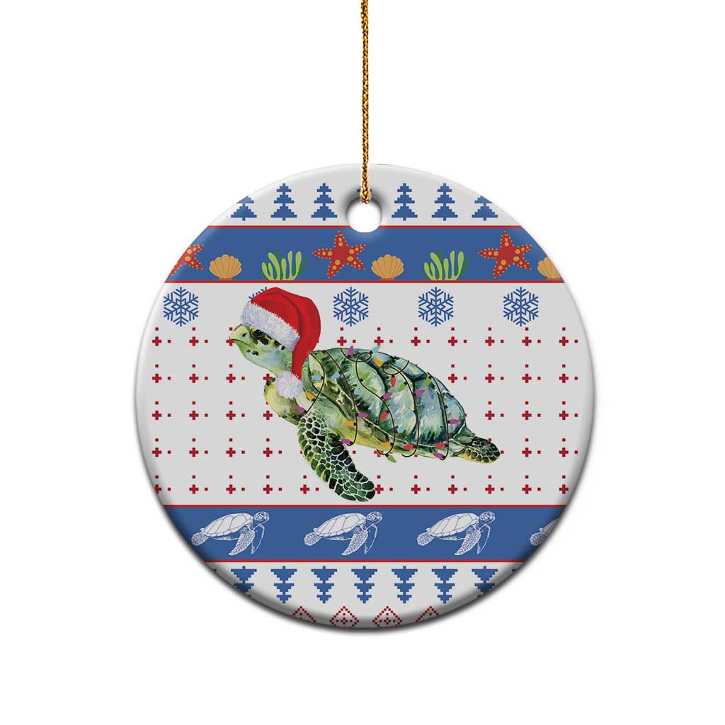 Turtle Xmas Ceramic Ornament Green Sea Turtle Merry Christmas DT03
