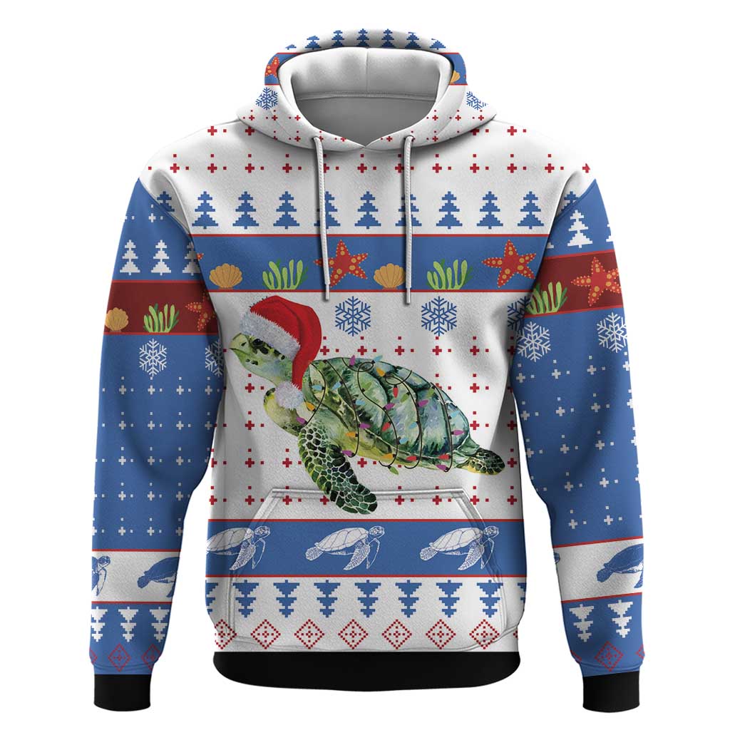 Turtle Xmas Hoodie Green Sea Turtle Merry Christmas DT03
