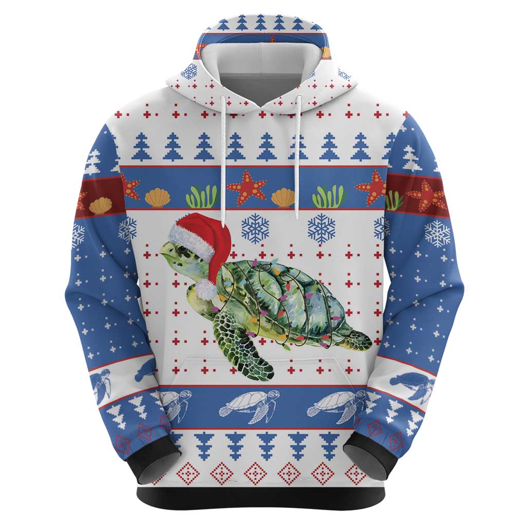 Turtle Xmas Hoodie Green Sea Turtle Merry Christmas DT03