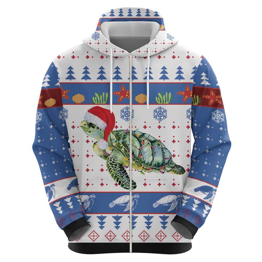 Turtle Xmas Hoodie Green Sea Turtle Merry Christmas DT03