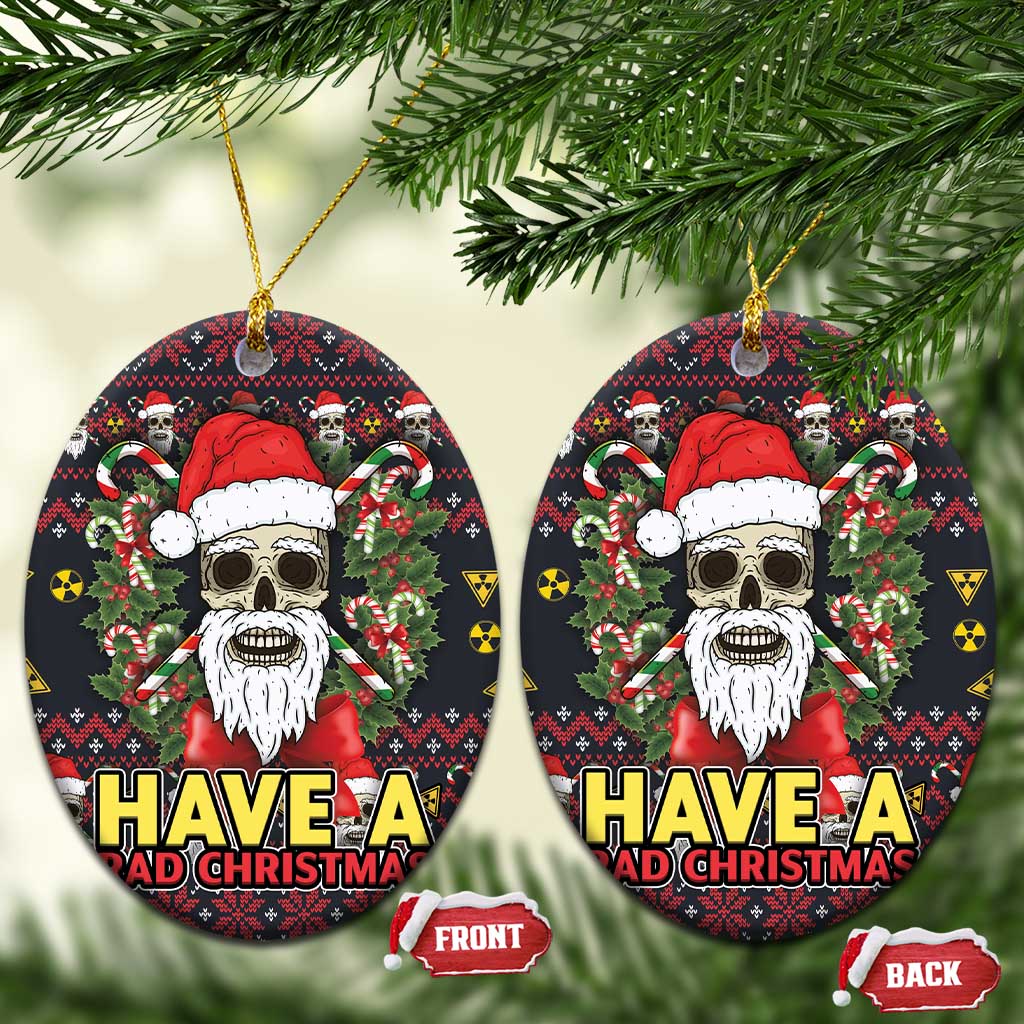Skull Have A Rad Christmas Ceramic Ornament Santa Skull DT03