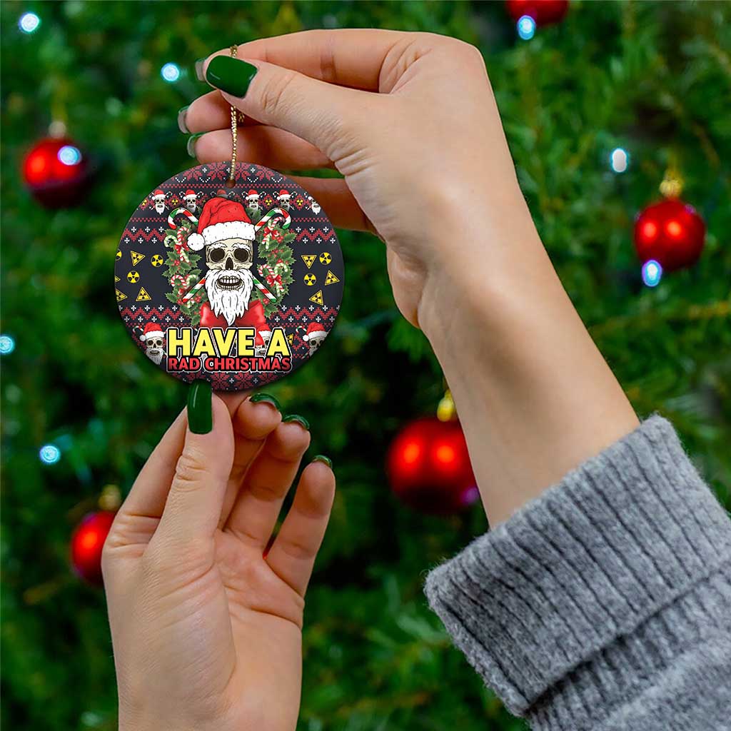 Skull Have A Rad Christmas Ceramic Ornament Santa Skull DT03