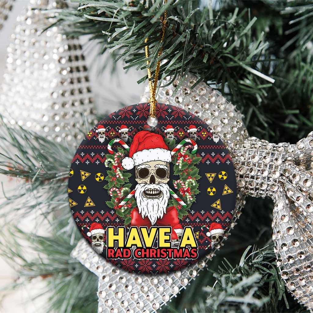 Skull Have A Rad Christmas Ceramic Ornament Santa Skull DT03