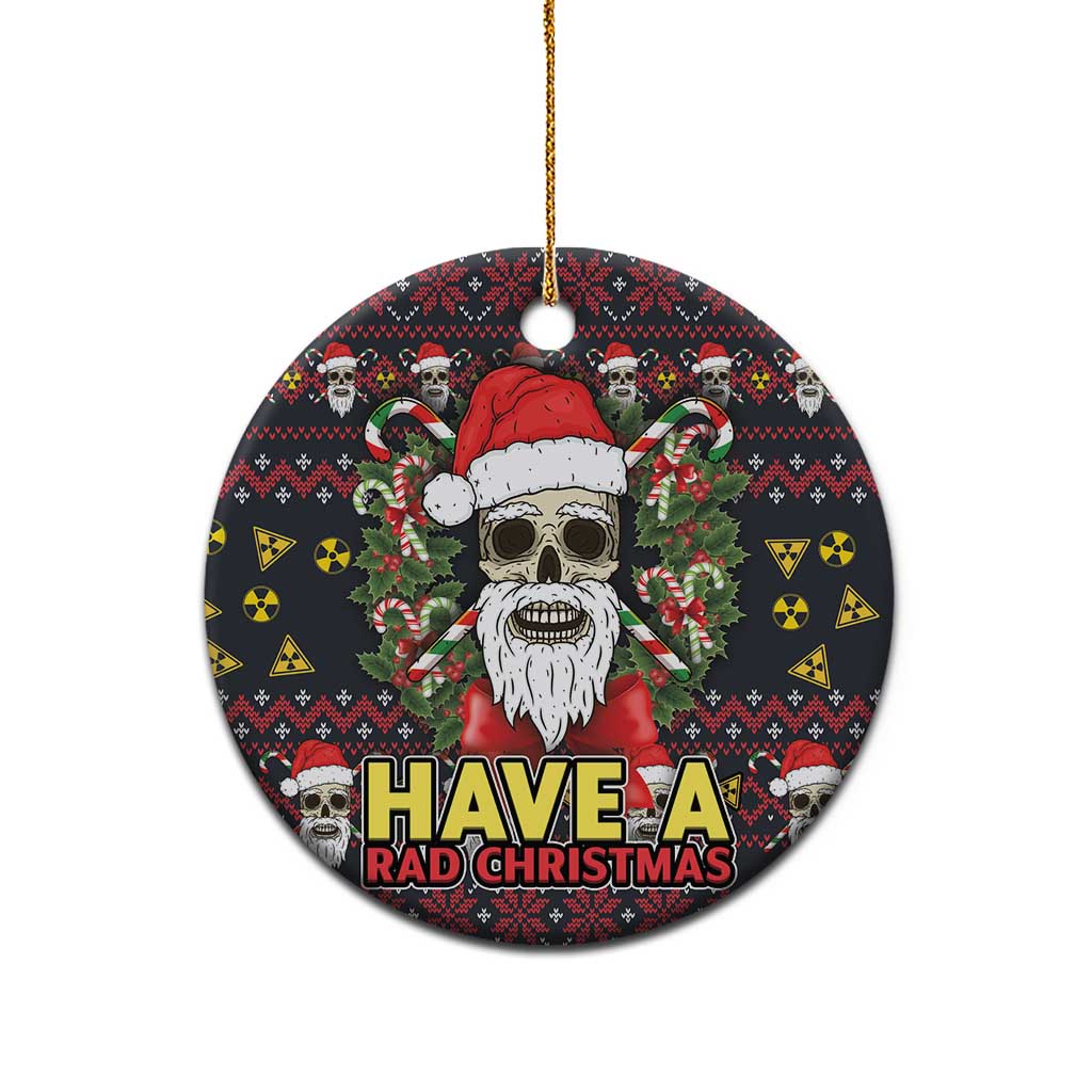 Skull Have A Rad Christmas Ceramic Ornament Santa Skull DT03