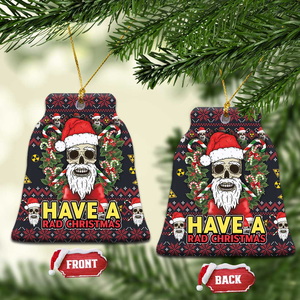 Skull Have A Rad Christmas Ceramic Ornament Santa Skull DT03