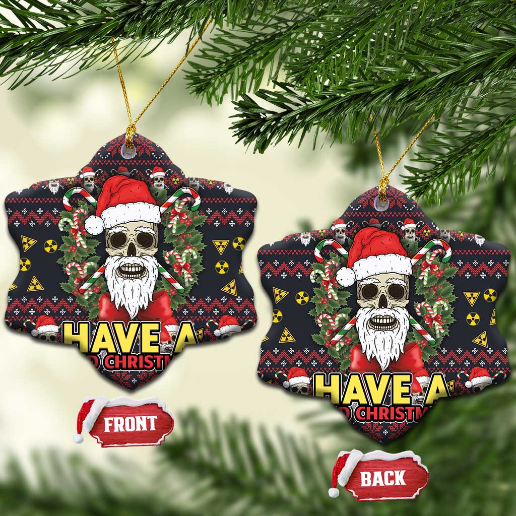 Skull Have A Rad Christmas Ceramic Ornament Santa Skull DT03