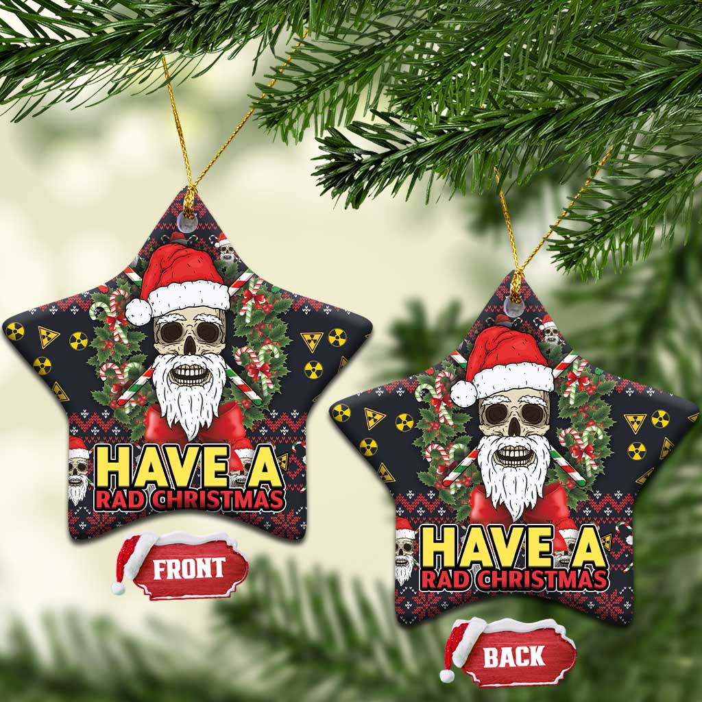Skull Have A Rad Christmas Ceramic Ornament Santa Skull DT03