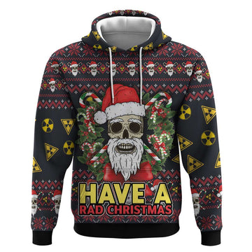 Skull Have A Rad Christmas Hoodie Santa Skull DT03