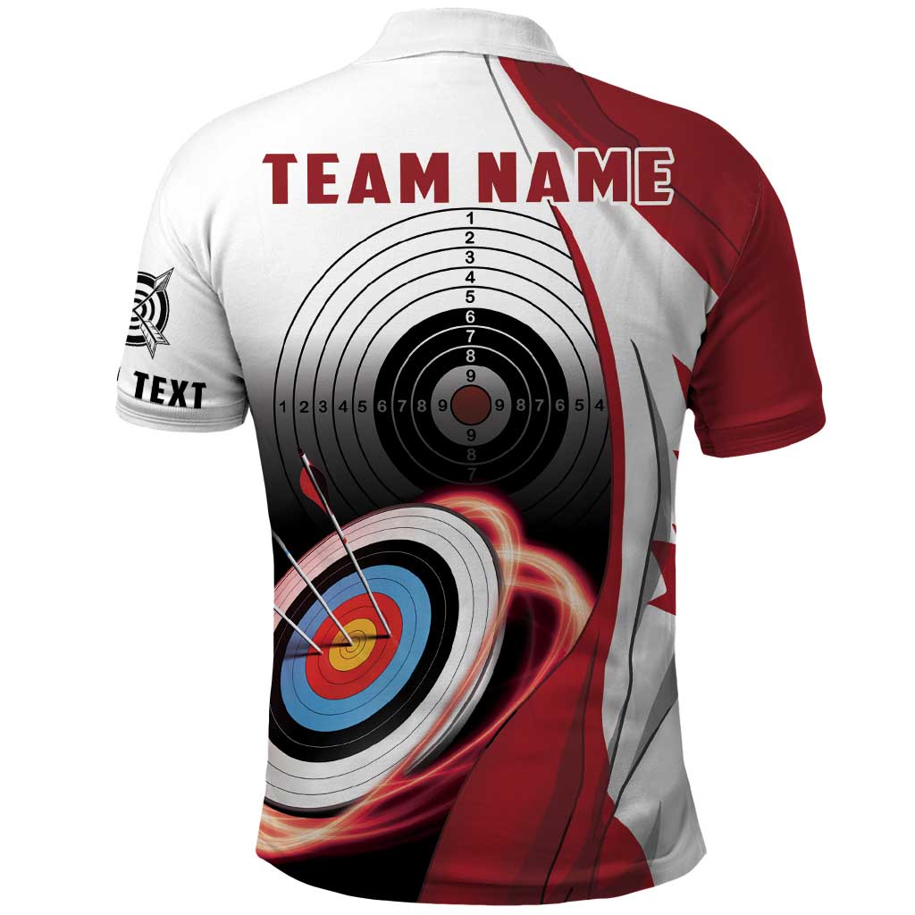 Personalized Canadian Flag Polo Shirt Canada Archery Target - Maple Leaf DT03