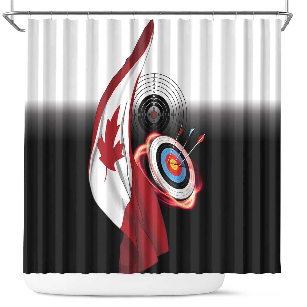 Canadian Flag Shower Curtain Canada Archery Target - Maple Leaf DT03