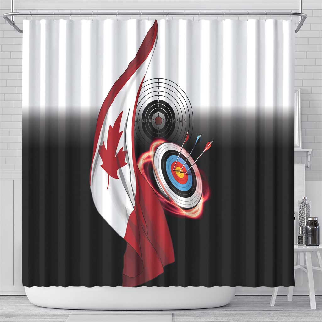 Canadian Flag Shower Curtain Canada Archery Target - Maple Leaf DT03