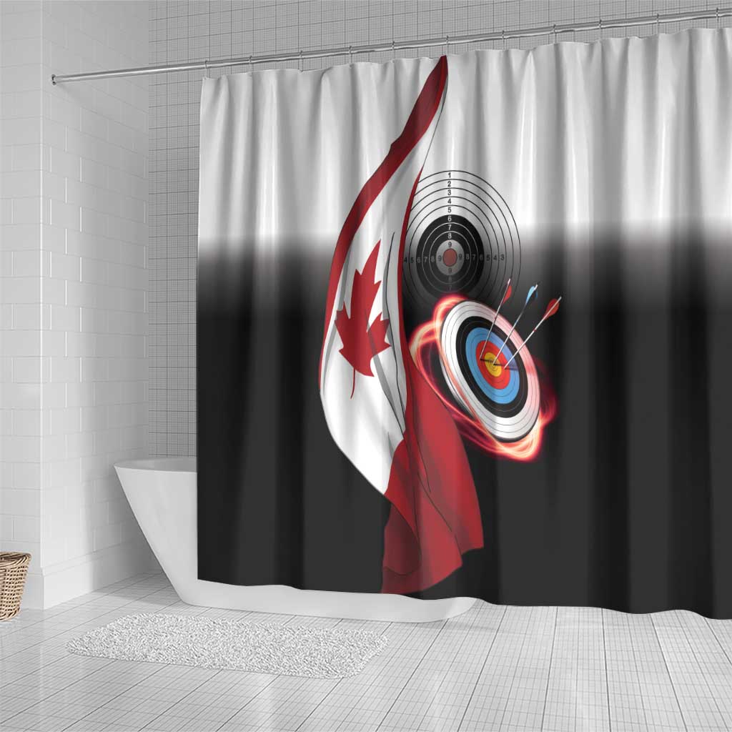 Canadian Flag Shower Curtain Canada Archery Target - Maple Leaf DT03