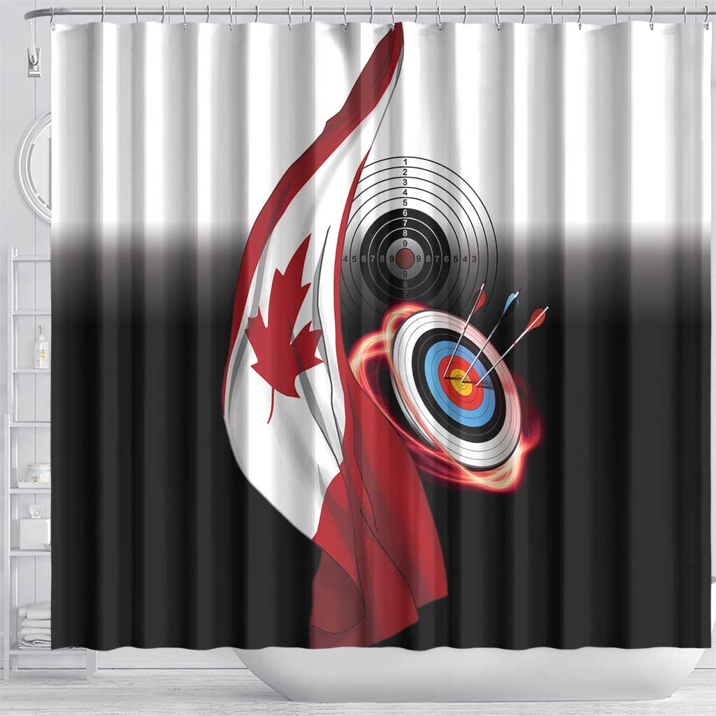 Canadian Flag Shower Curtain Canada Archery Target - Maple Leaf DT03
