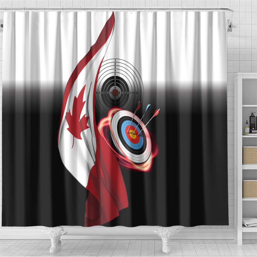 Canadian Flag Shower Curtain Canada Archery Target - Maple Leaf DT03