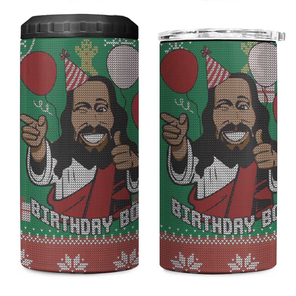 African Birthday Boy Jesus 4 in 1 Can Cooler Tumbler Afro Christmas DT03