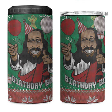 African Birthday Boy Jesus 4 in 1 Can Cooler Tumbler Afro Christmas DT03