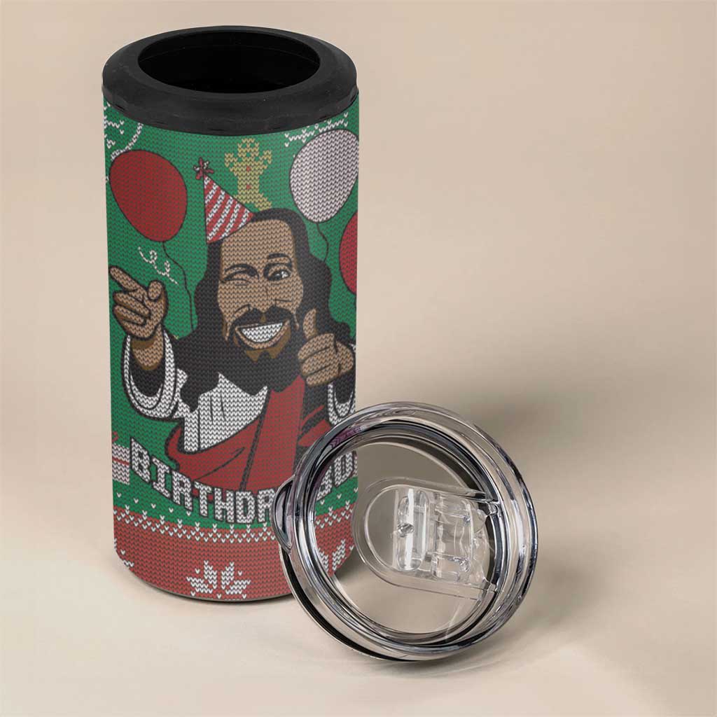 African Birthday Boy Jesus 4 in 1 Can Cooler Tumbler Afro Christmas DT03