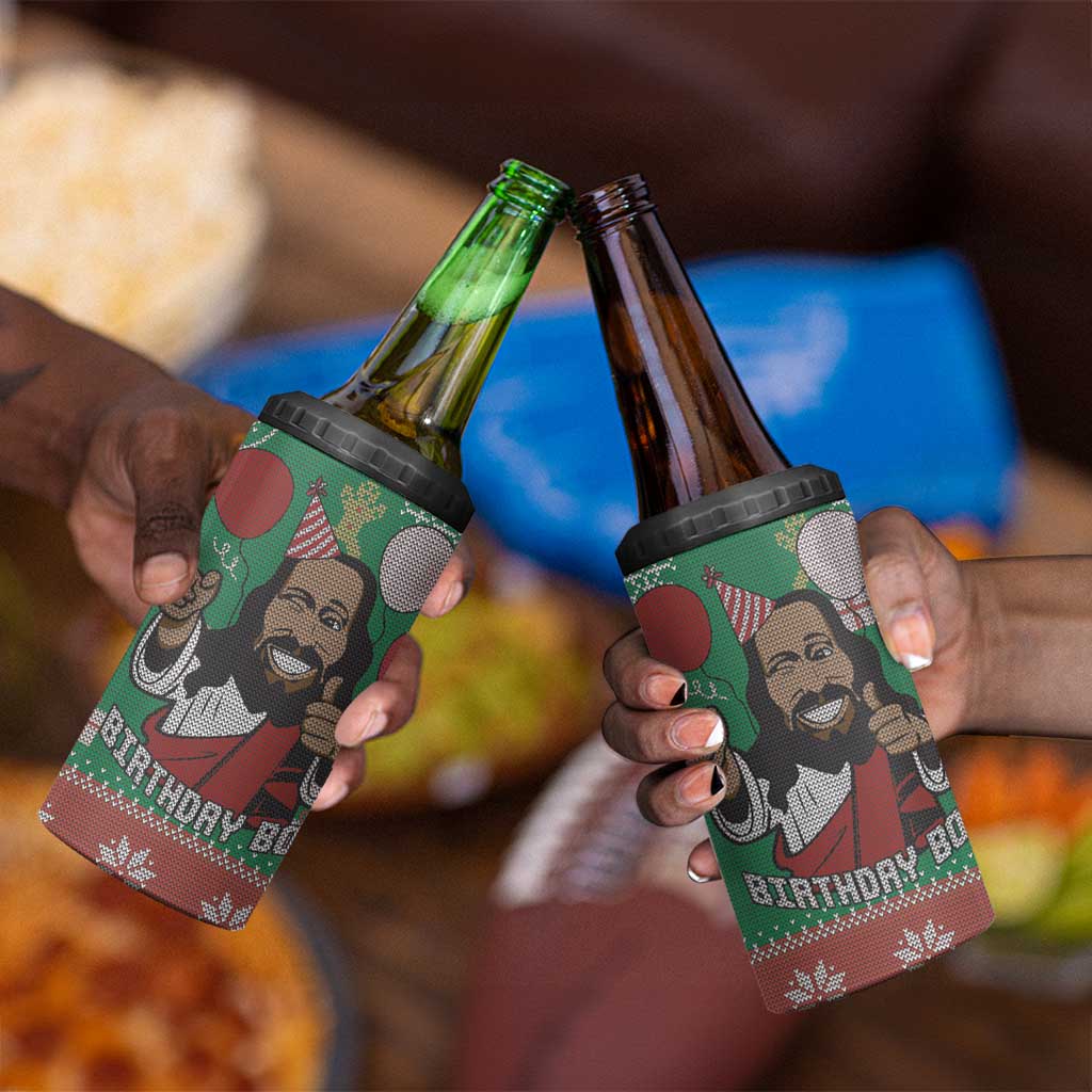 African Birthday Boy Jesus 4 in 1 Can Cooler Tumbler Afro Christmas DT03