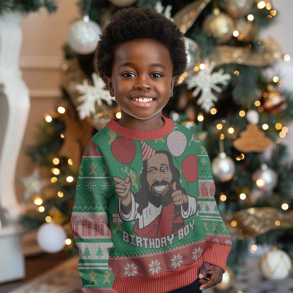 African Birthday Boy Jesus Kid Ugly Christmas Sweater Afro Christmas DT03