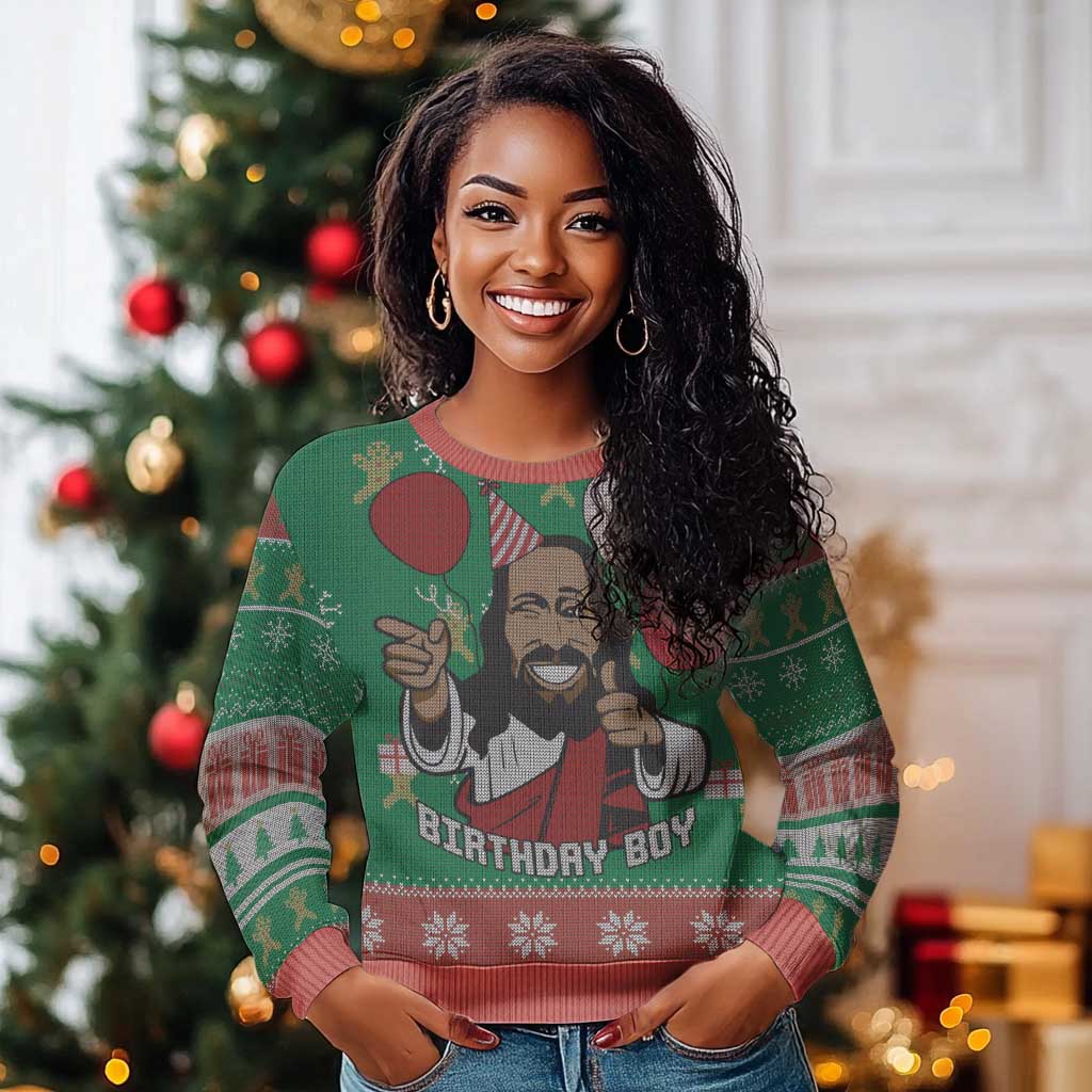 African Birthday Boy Jesus Ugly Christmas Sweater Afro Christmas DT03
