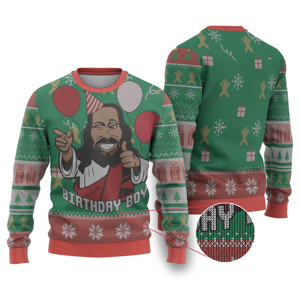 African Birthday Boy Jesus Ugly Christmas Sweater Afro Christmas DT03