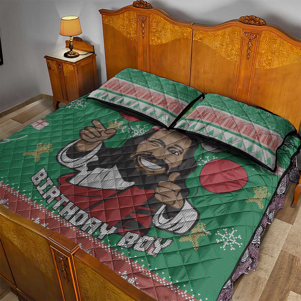 African Birthday Boy Jesus Quilt Bed Set Afro Christmas DT03