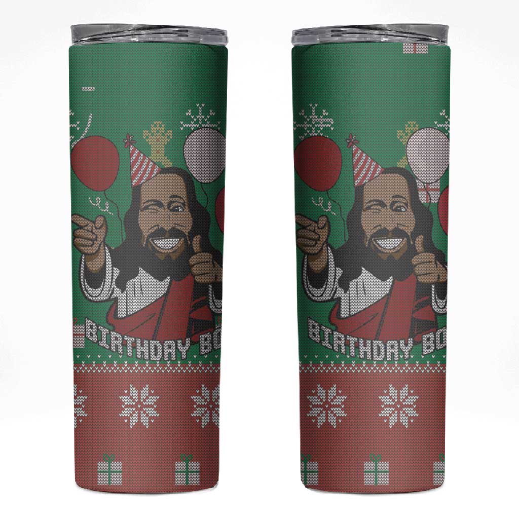 African Birthday Boy Jesus Skinny Tumbler Afro Christmas DT03