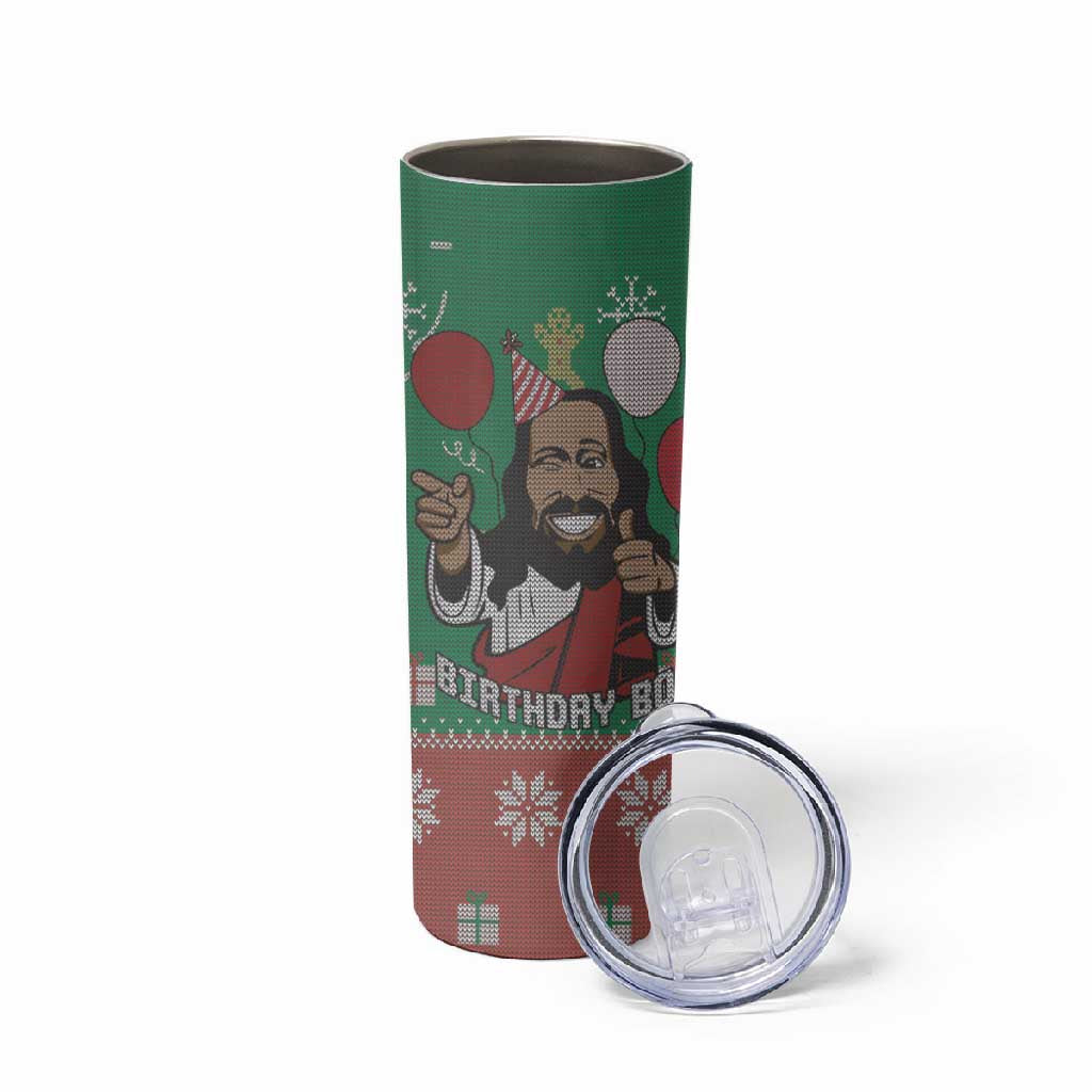 African Birthday Boy Jesus Skinny Tumbler Afro Christmas DT03