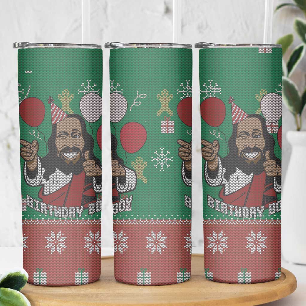 African Birthday Boy Jesus Skinny Tumbler Afro Christmas DT03