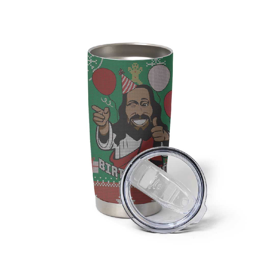 African Birthday Boy Jesus Tumbler Cup Afro Christmas DT03